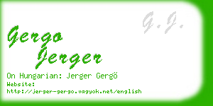 gergo jerger business card